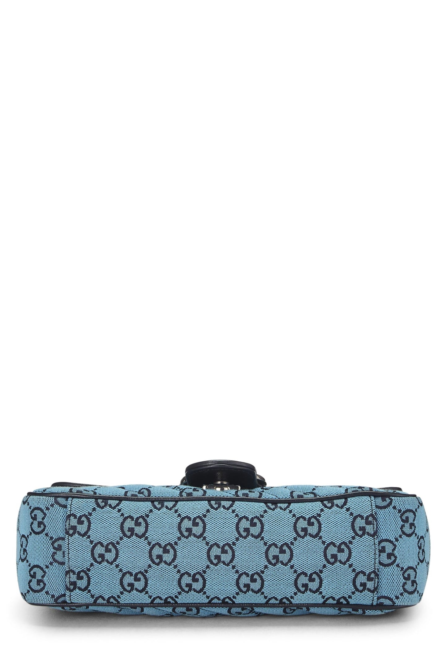 Gucci, sac à bandoulière Marmont en toile GG bleue d'occasion, petit modèle, bleu