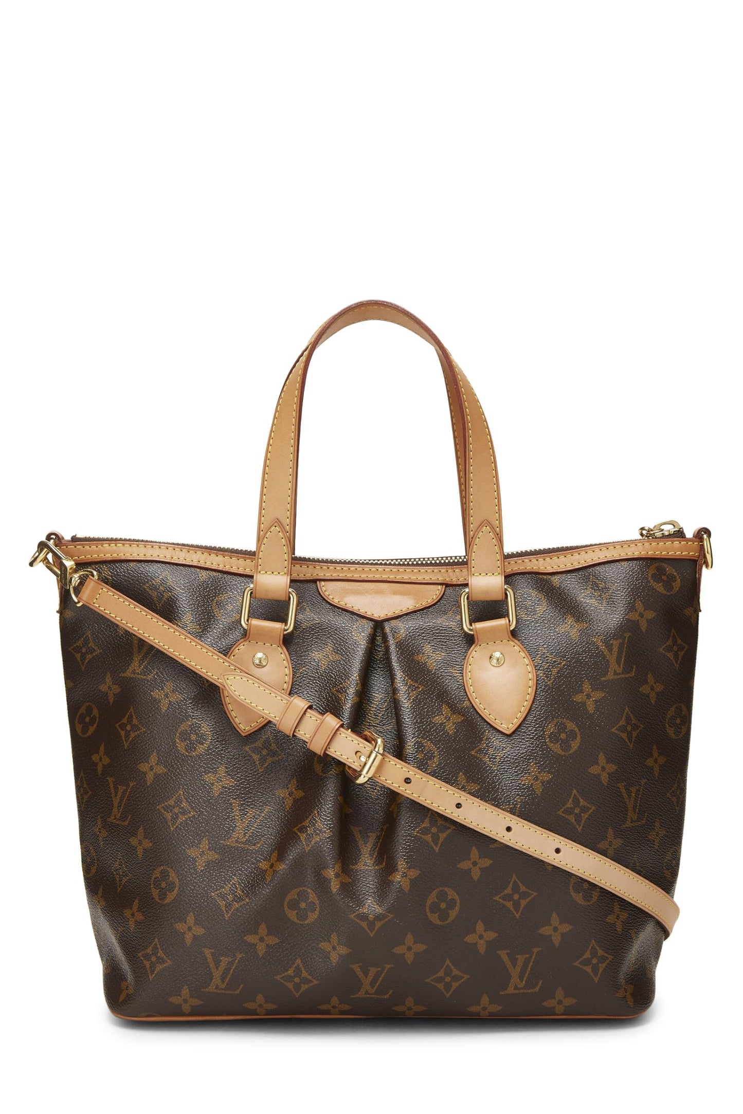 Louis Vuitton, sac Palermo PM en toile Monogram d'occasion, marron