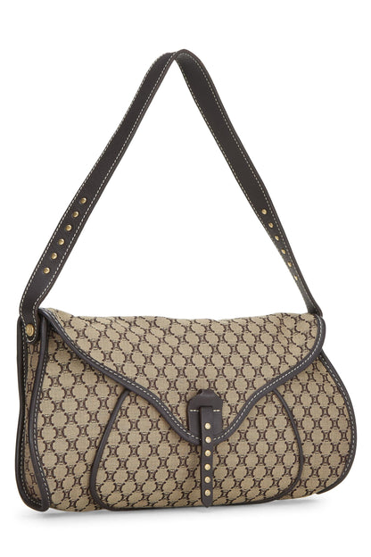 Bolso de hombro de lona marrón Macadam de Céline, usado, marrón