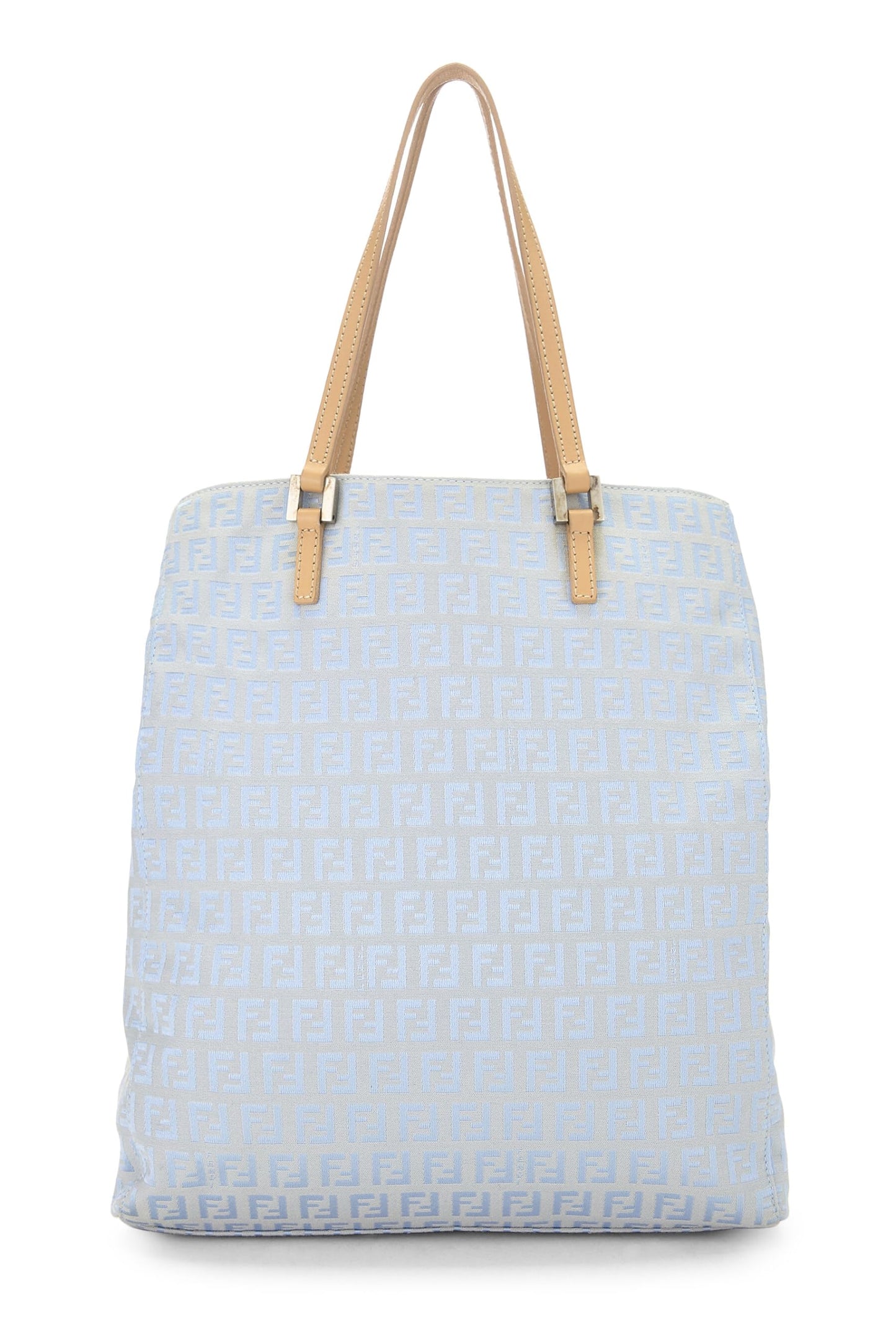 Fendi, sac fourre-tout vertical en toile Zucchino bleu d'occasion, petit modèle, bleu