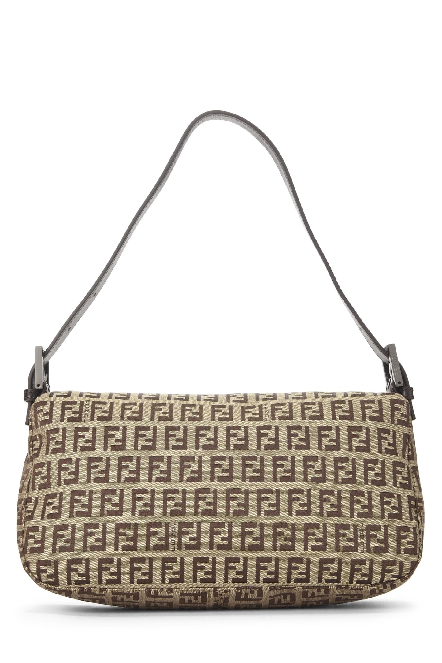 Fendi, Pre-Loved Beige Zucchino Canvas Shoulder Bag, Brown