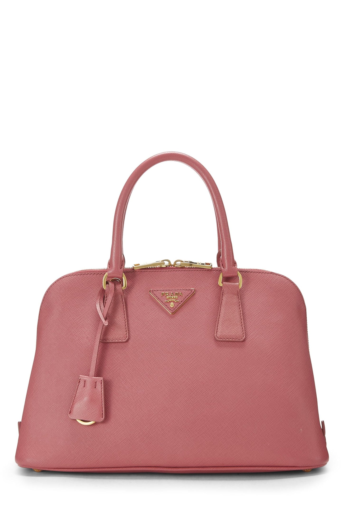 Prada, Promenade Medium Saffiano bleu d'occasion, rose