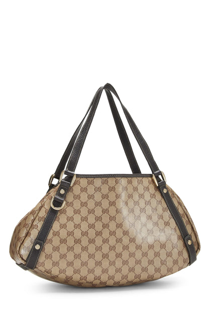 Gucci, Pre-Loved Original GG Crystal Canvas Abbey Tote, Brown