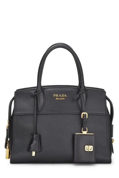 Prada, Pre-Loved Black Saffiano Esplanade Small, Black