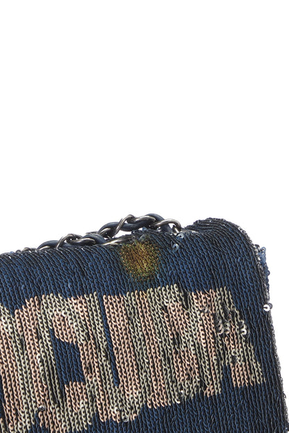 Chanel, Pre-Loved Paris-Cuba Navy Sequin Classic Flap Bag Medium, Navy