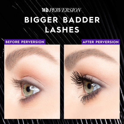 Urban Decay Perversion Volumizing Waterproof Mascara, Black Lengthening Mascara, Buildable Lash Volume & Length, Nourishing Proteins & Amino Acids, Cruelty-free, Paraben-free - 0.34 fl oz