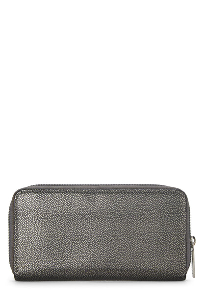 Chanel, Pre-Loved Silver Caviar Timeless 'CC' Wallet, Grey