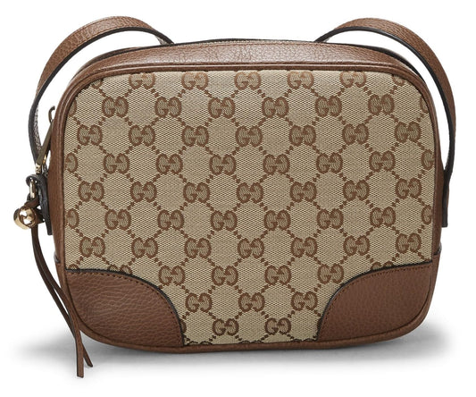 Gucci, sac à bandoulière Bree en toile GG marron d'occasion, marron