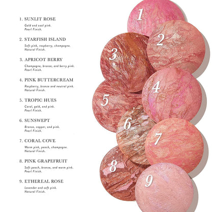 LAURA GELLER NEW YORK Baked Blush-n-Brighten Marbleized Blush - Pink Grapefruit Creamy Lightweight Satin Finish