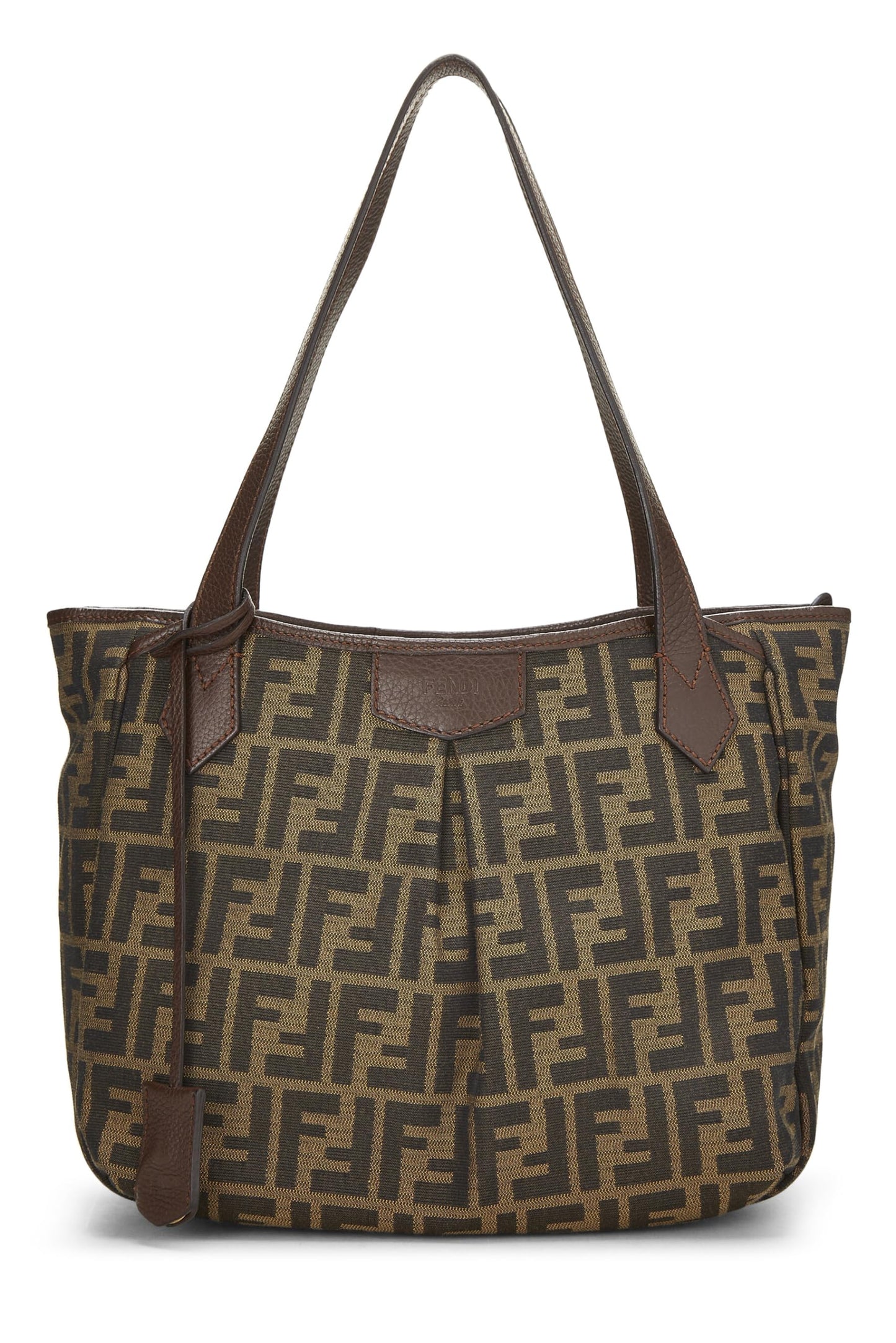 Fendi, grand sac cabas en toile marron Zucca d'occasion, taille moyenne, marron