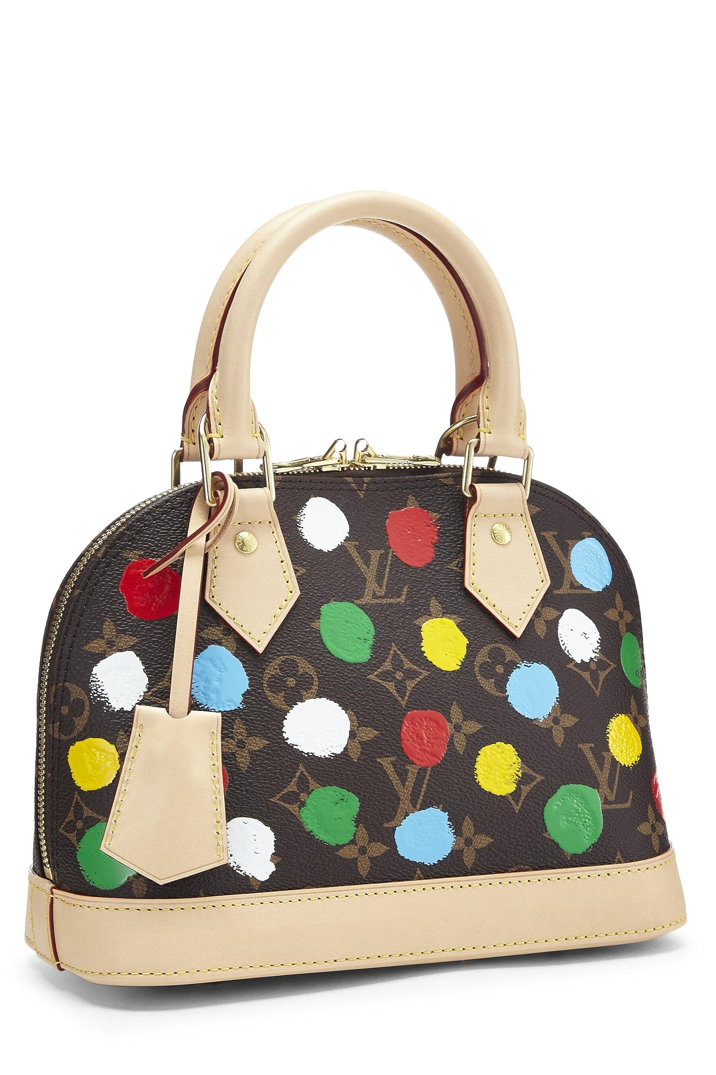 Louis Vuitton, Pre-Loved Yayoi Kusama x Louis Vuitton Monogram Canvas 3D Dots Alma BB, Marrón