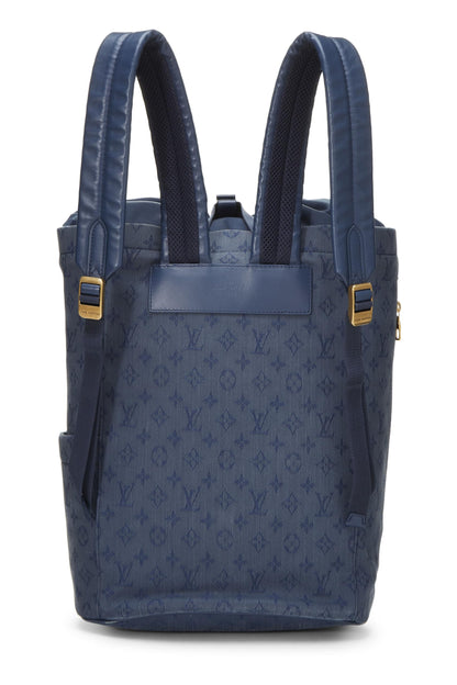 Louis Vuitton, sac à dos en denim bleu monogrammé d'occasion, bleu