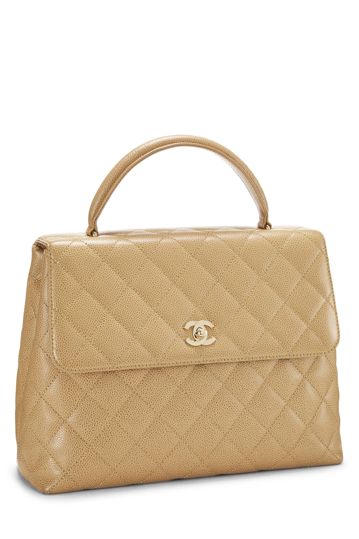 Chanel, Kelly Caviar matelassée beige d'occasion, beige