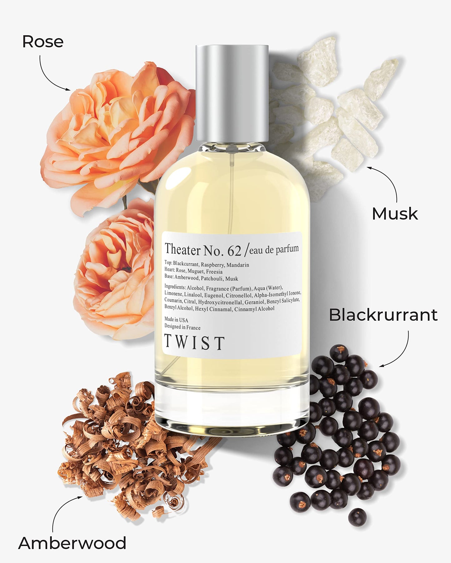 Twist - Theater No. 62 - Eau De Parfum Inspired by Armani's Si, Long-Lasting Perfume For Women, Paraben Free, Vegan, Clean Ingredients, Fragrance - Spray 100 ml | 3.4 fl. oz.