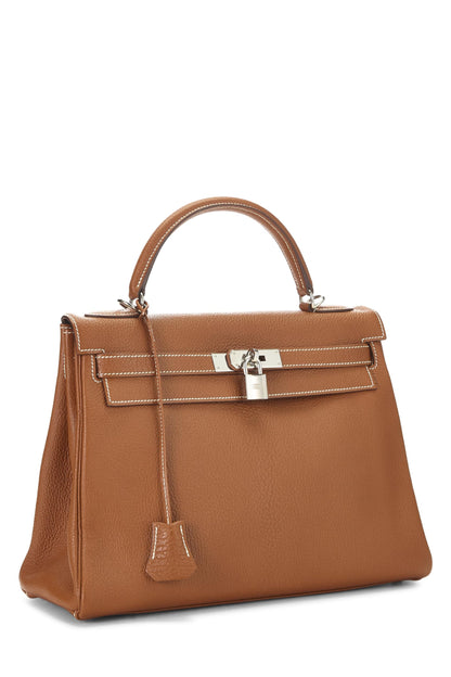 Hermès, Pre-Loved Etrusque Chevre Kelly Retourne 32, Etrusco