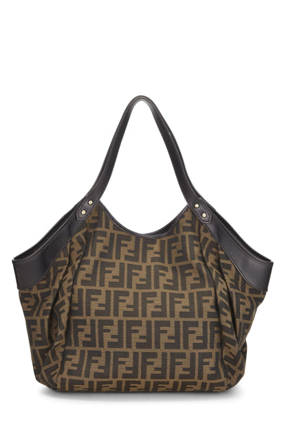 Fendi, sac fourre-tout de poche de chef en toile marron Zucca, grand modèle, d'occasion, marron