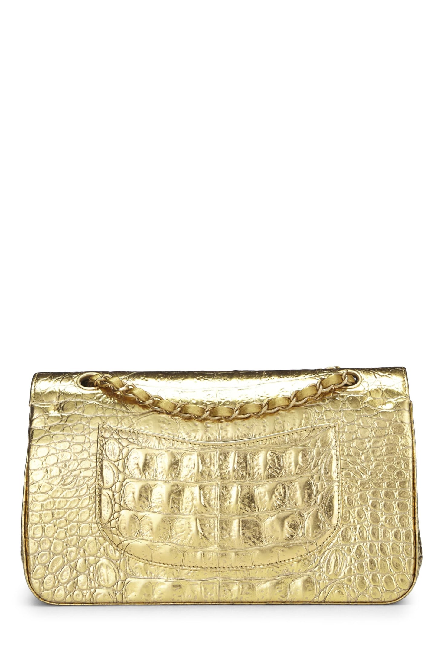 Chanel, Pre-Loved Gold Embossed Classic Double Flap Small, Gold