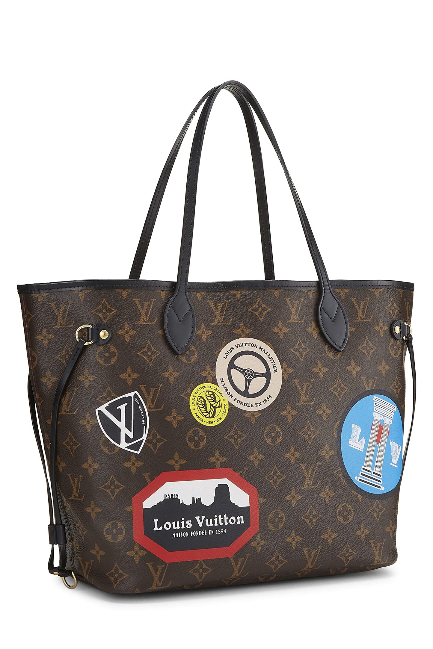 Louis Vuitton, Pre-Loved Monogram Canvas World Tour Neverfull MM, Brown