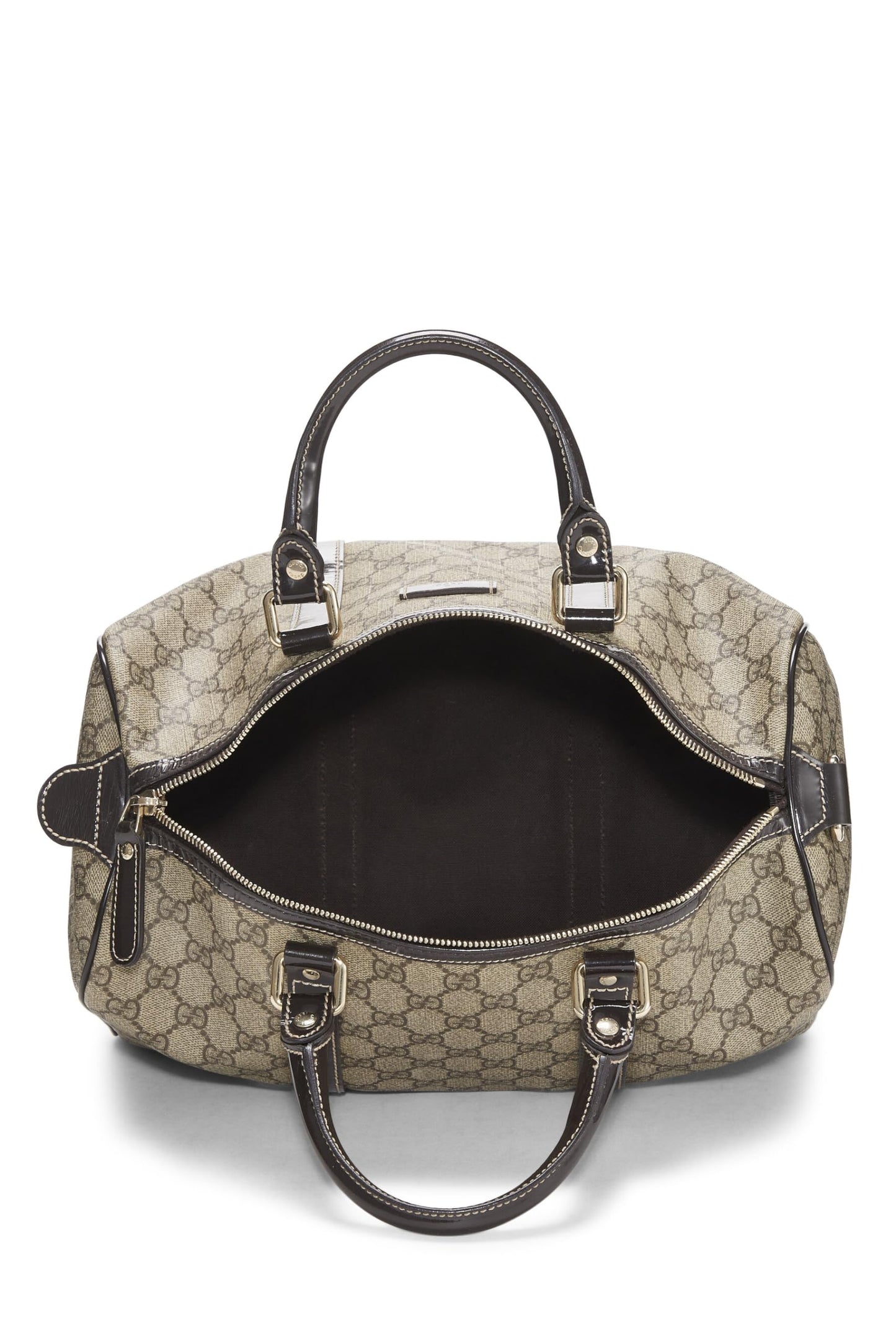 Gucci, sac Boston Joy en toile suprême GG d'origine d'occasion, marron