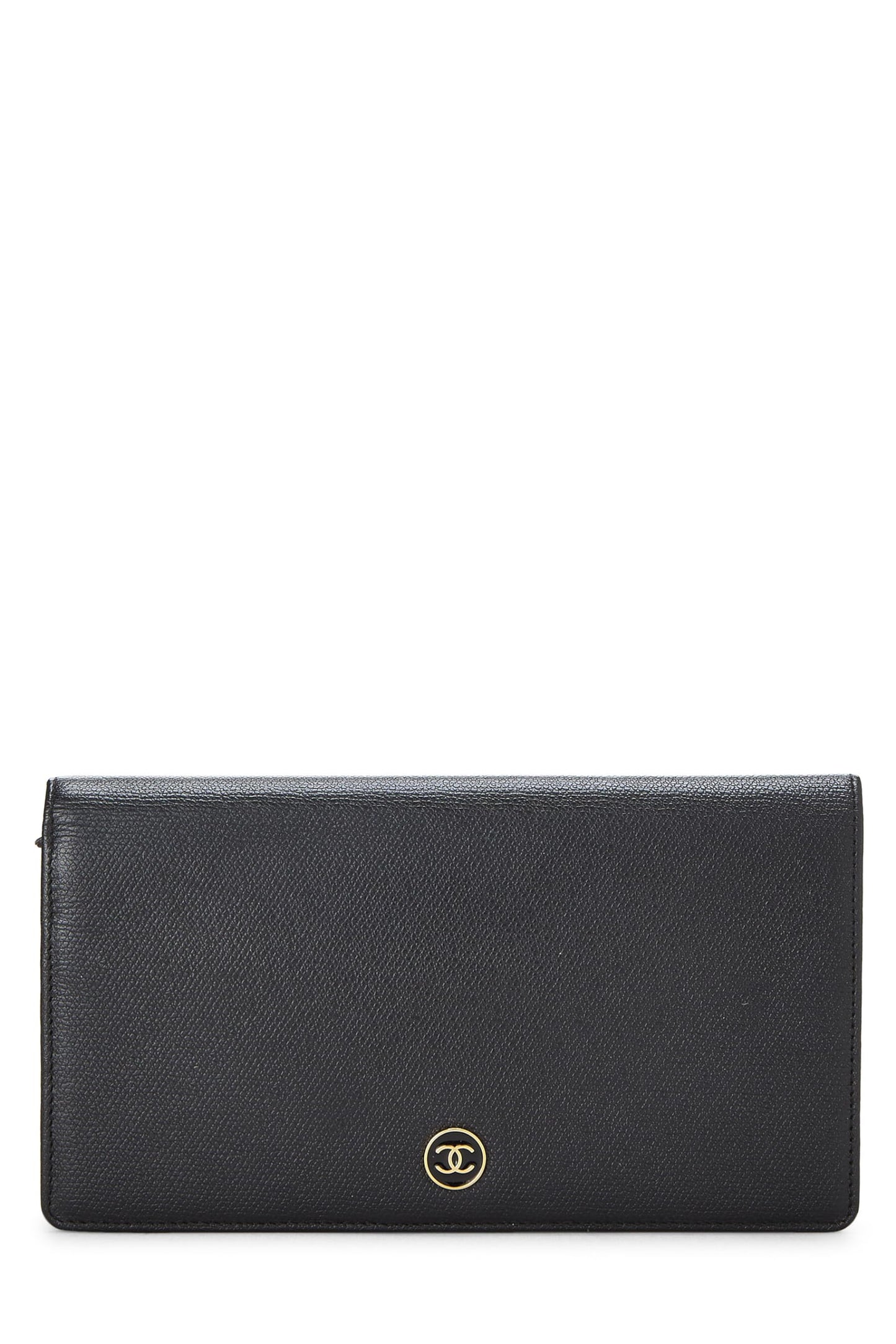 Chanel, Pre-Loved Black Calfskin Long Wallet, Black