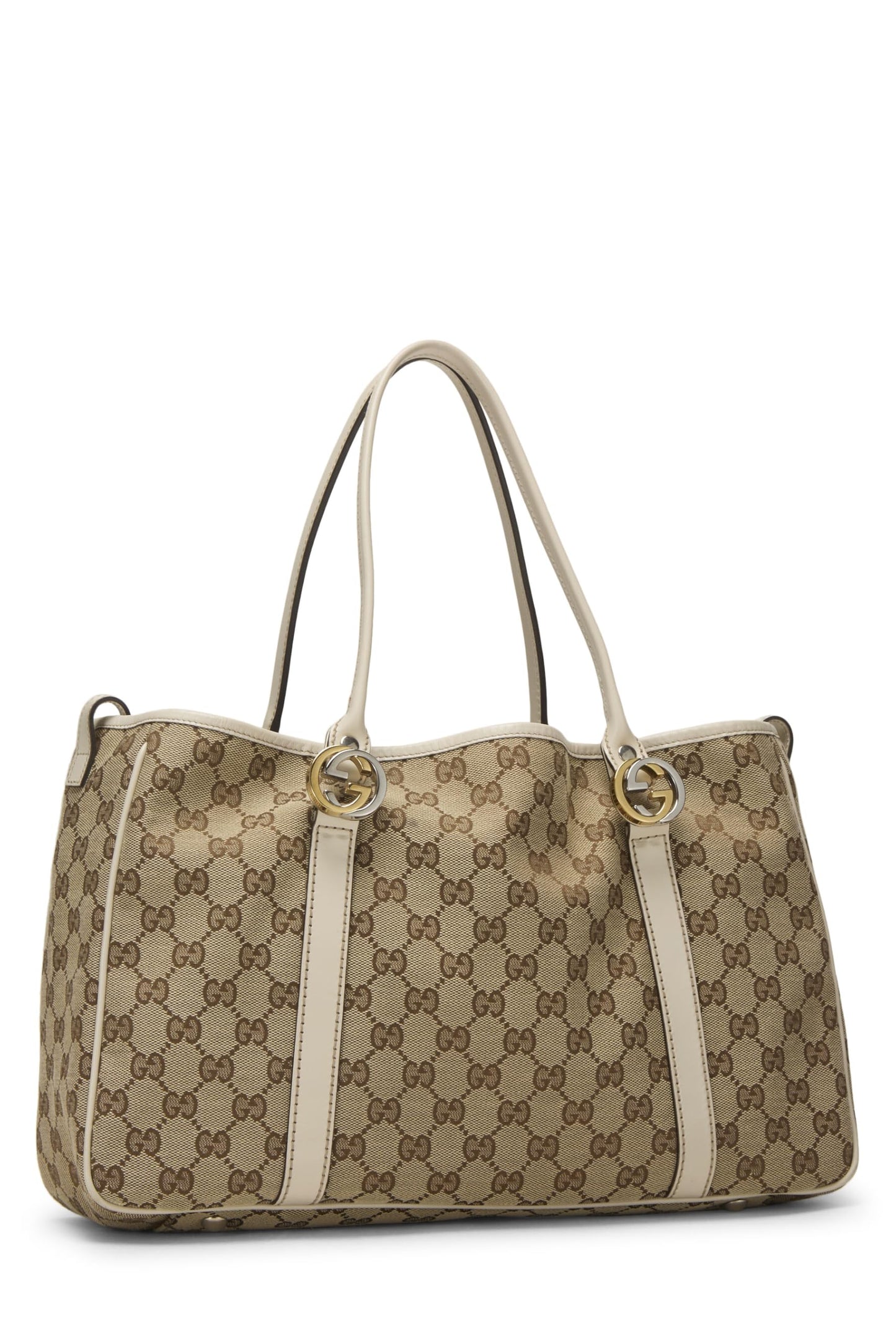 Gucci, Pre-Loved White Original GG Canvas Twins Tote, White