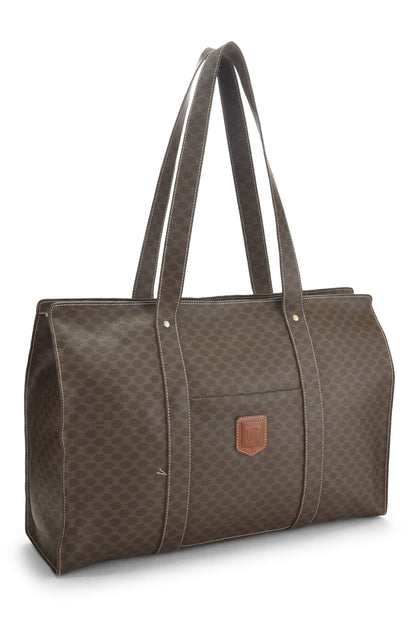 Céline, sac fourre-tout en toile enduite marron Macadam d'occasion, marron