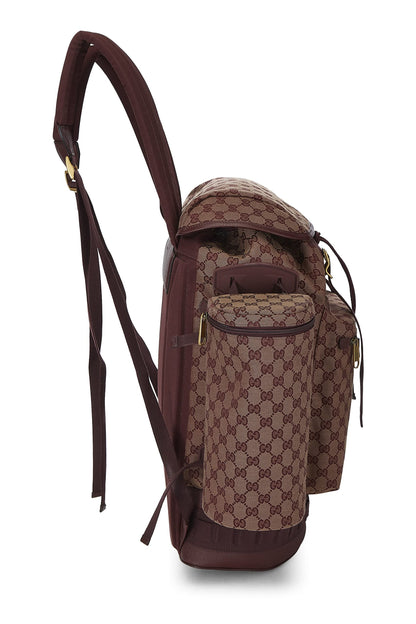 Gucci, Pre-Loved Burgundy GG Canvas Alpina Trekking Backpack, Burgundy