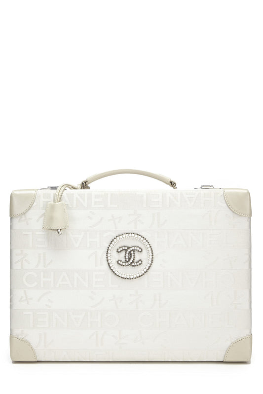 Chanel, Porte-documents Ginza en satin blanc d'occasion LTD, blanc