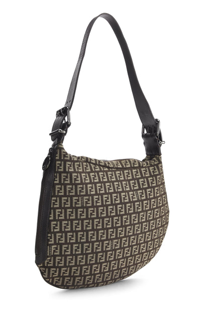 Fendi, sac Oyster en toile marron Zucchino d'occasion, marron