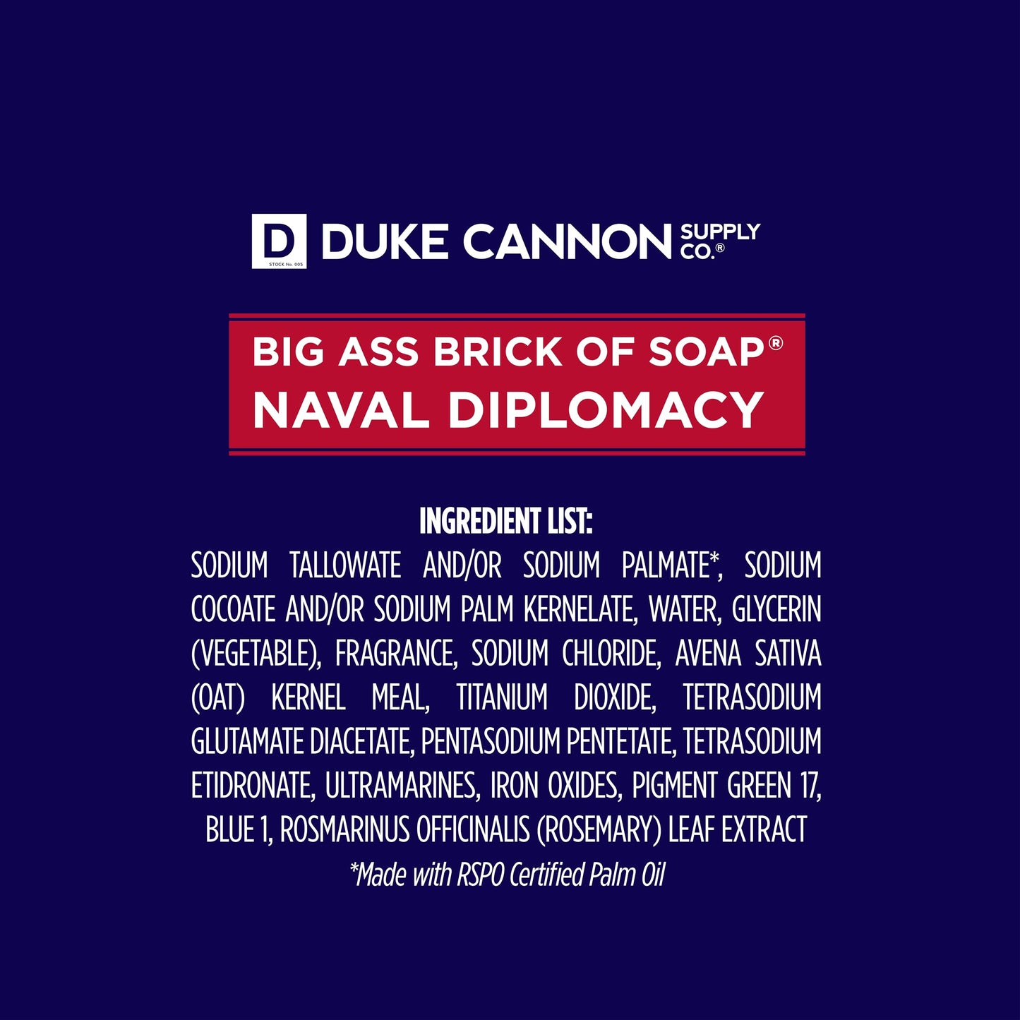 Duke Cannon Supply Co. Men's Bar Soap - 10 oz. Big American Brick Of Soap By Duke Cannon - Naval Diplomacy