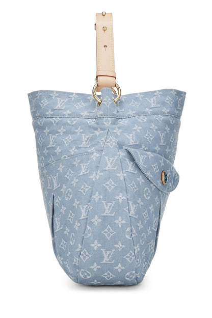 Louis Vuitton, Daily GM en denim bleu monogrammé d'occasion, bleu