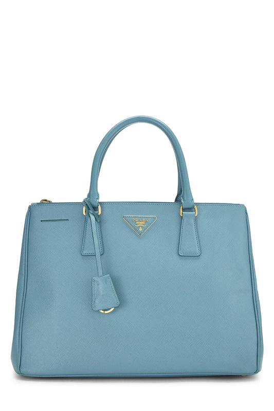 Prada, sac fourre-tout Executive moyen en saffiano bleu d'occasion, bleu