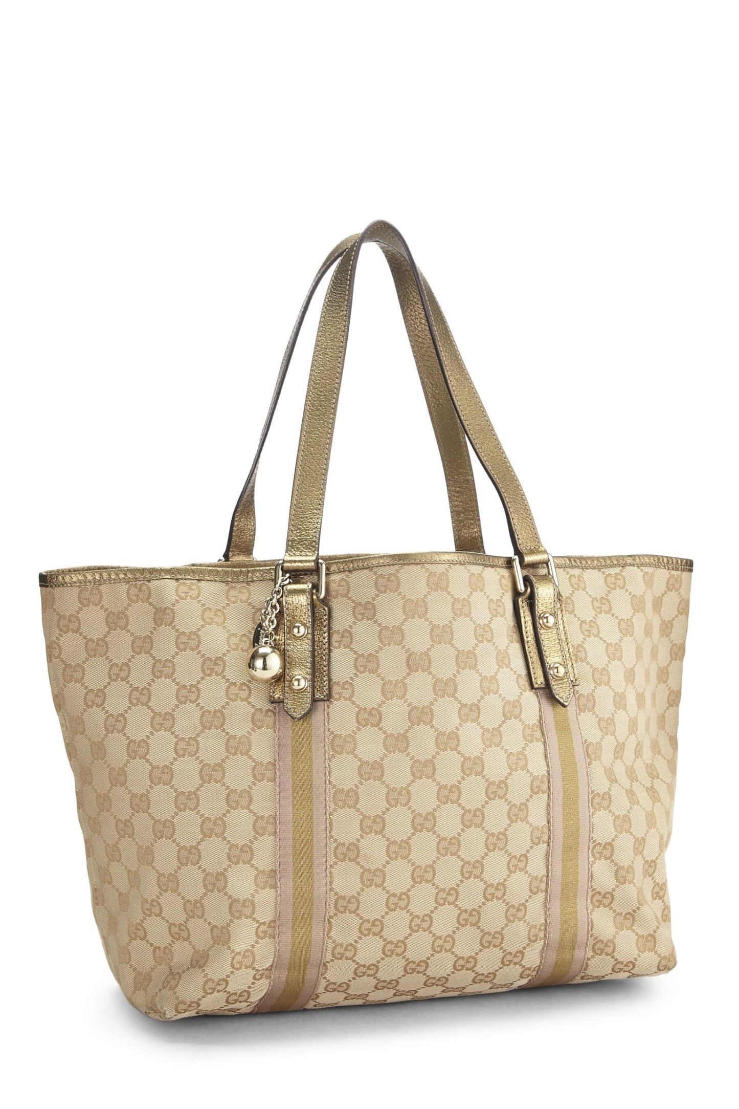 Gucci, Bolso tote Jolicoeur de lona GG original dorado de Pre-Loved, Dorado