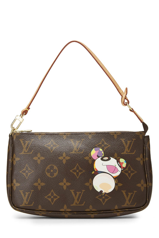 Louis Vuitton, Takashi Murakami x Louis Vuitton Monogram Canvas Panda Pochette Accessoires d'occasion, marron