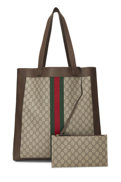 Gucci, sac fourre-tout Ophidia en toile GG Supreme marron d'occasion, grand modèle, marron