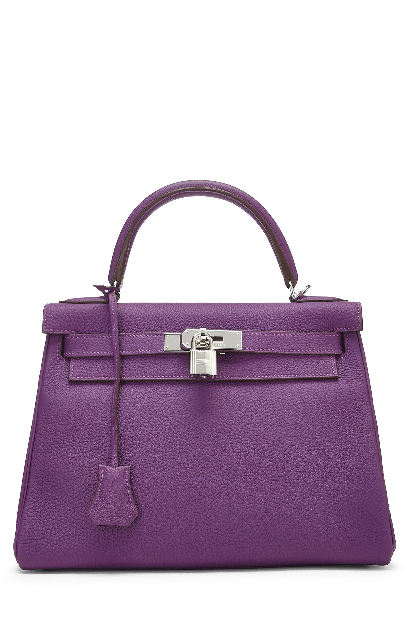 Hermès, Pre-Loved Cassis Togo Kelly Retourne 28, Cassis