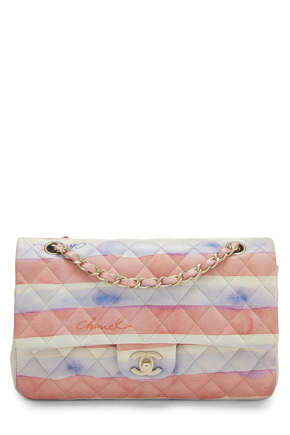 Chanel, Pre-Loved Multicolor Lambskin Watercolor Classic Double Flap Medium, Multi