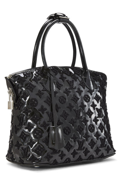 Louis Vuitton, Fascination Lockit en cuir verni noir monogrammé d'occasion, noir