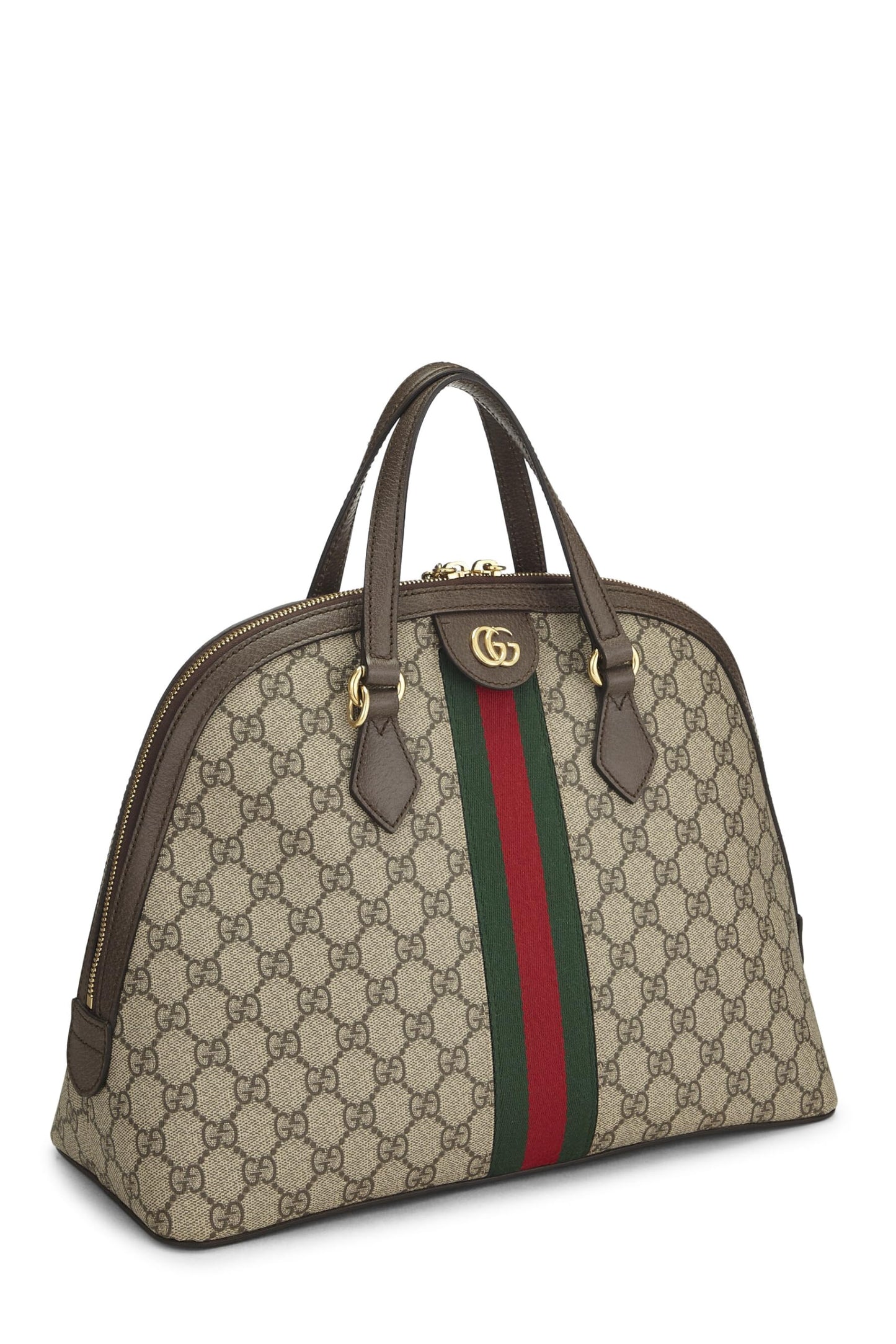 Gucci, sac à main Ophidia Dome Supreme GG Original d'occasion de taille moyenne, marron