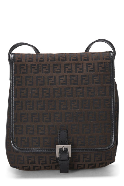 Fendi, Pre-Loved Brown Zucchino Canvas Crossbody Small, Brown