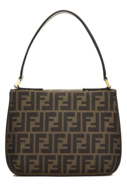 Fendi, sac à bandoulière en toile marron Zucca d'occasion, marron