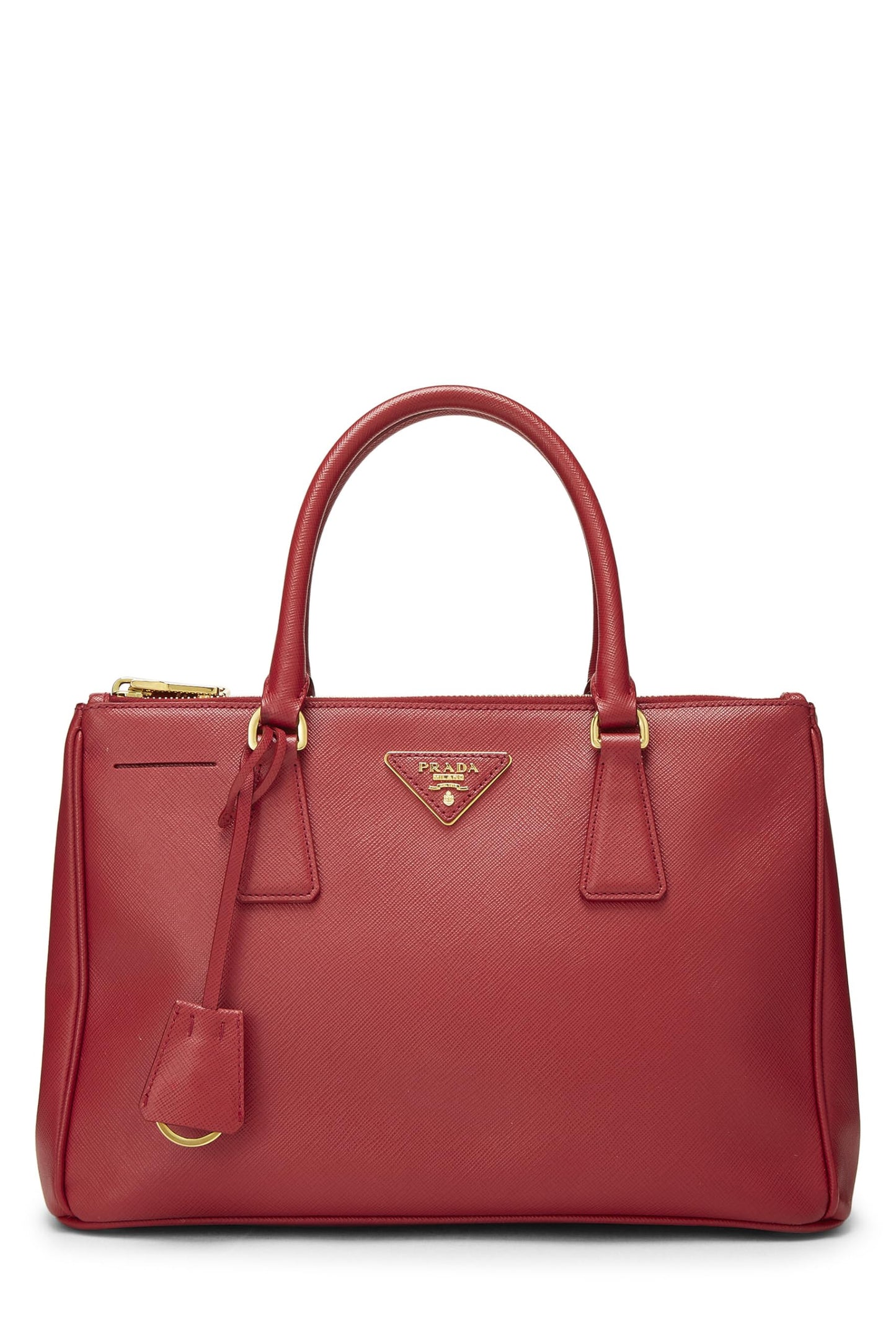 Prada, Bolso ejecutivo pequeño Pre-Loved Red Saffiano, Rojo