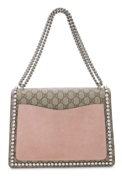 Gucci, sac à bandoulière Dionysus orné de cristaux GG Supreme Original d'occasion, taille moyenne, rose