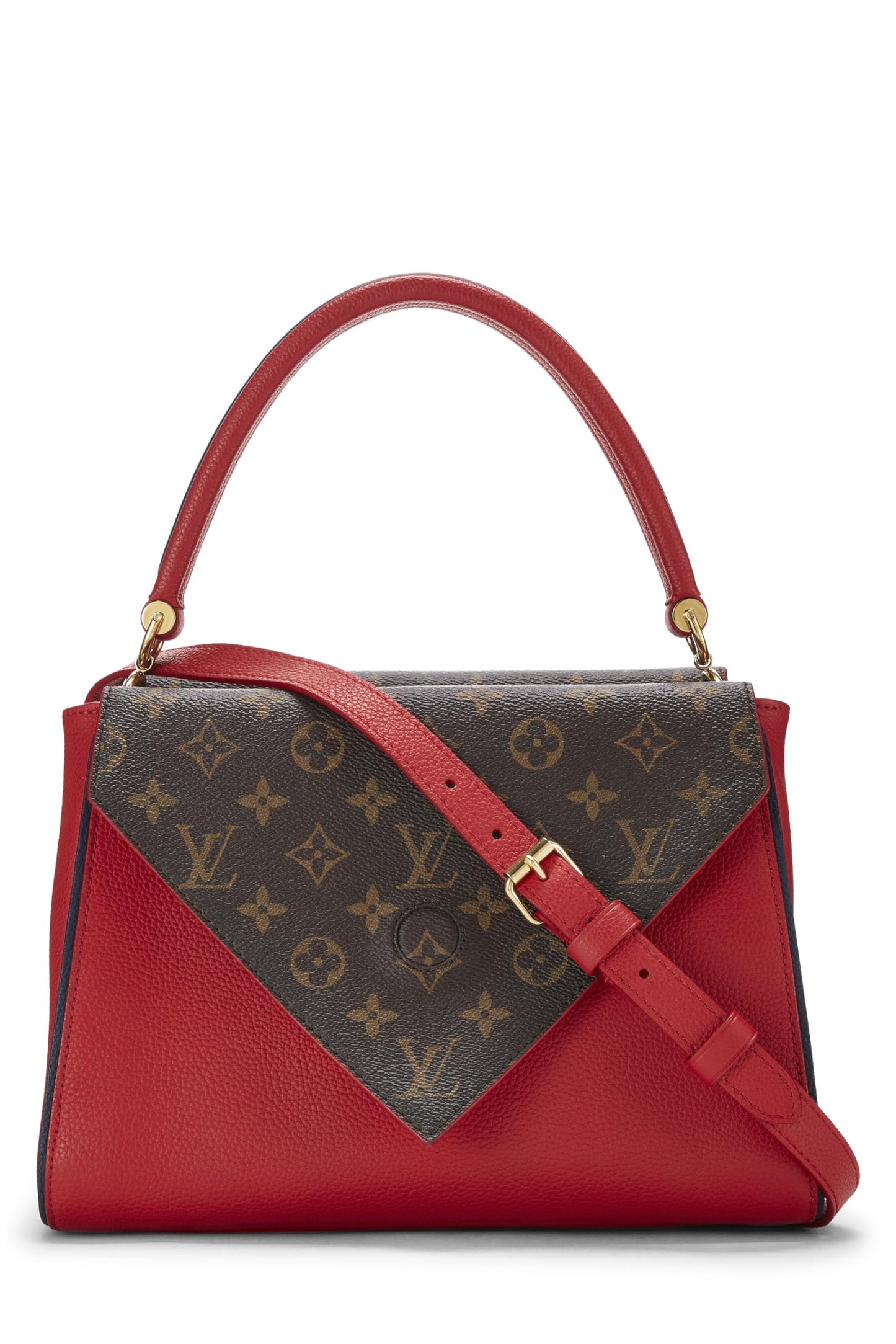 Louis Vuitton, sac Double V en cuir rouge d'occasion, rouge