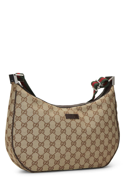 Gucci, sac messager en toile GG d'origine d'occasion, marron