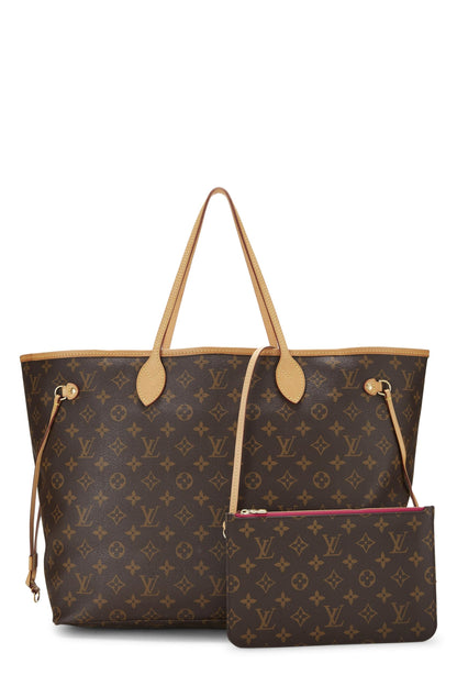 Louis Vuitton, Neverfull GM NM de lona con monograma de frambuesa pre-amado, rosa