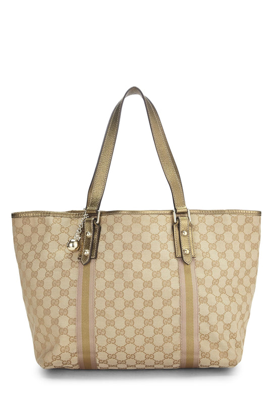 Gucci, Bolso tote Jolicoeur de lona GG original dorado de Pre-Loved, Dorado