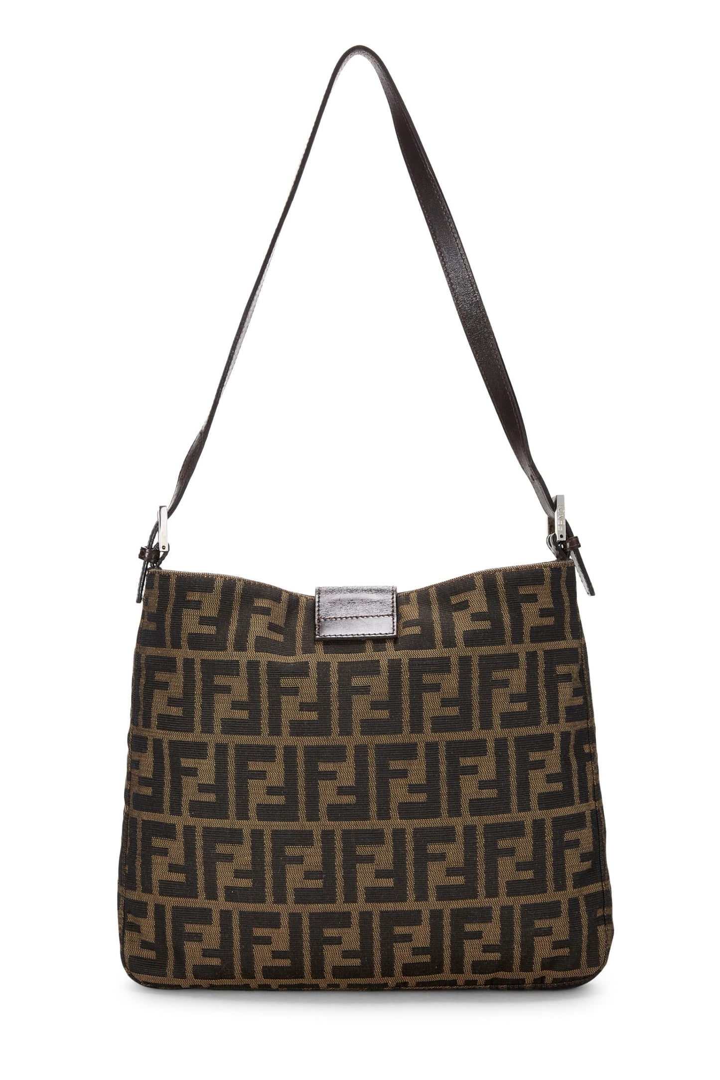 Fendi, sac à bandoulière en toile marron Zucca d'occasion, marron