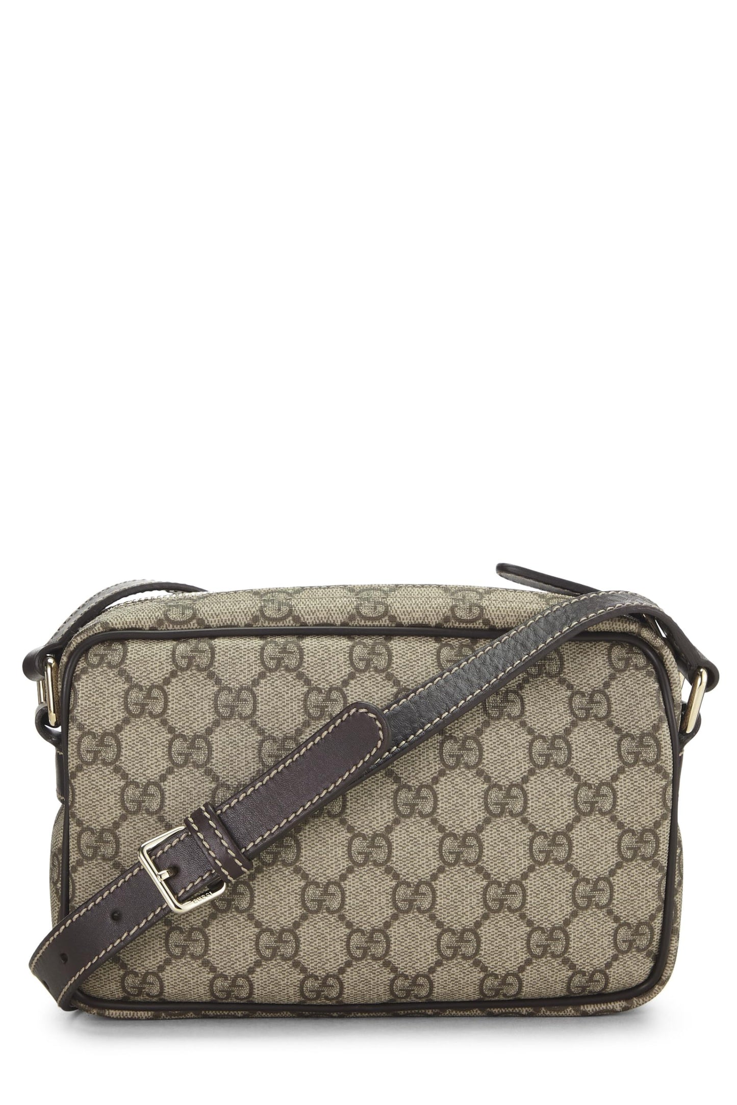 Gucci, sac photo en toile marron GG Supreme d'occasion, marron