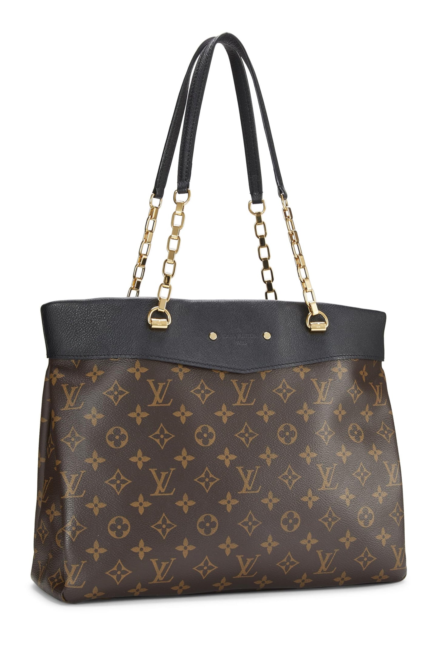 Louis Vuitton, sac cabas Pallas en toile monogram noire d'occasion, noir